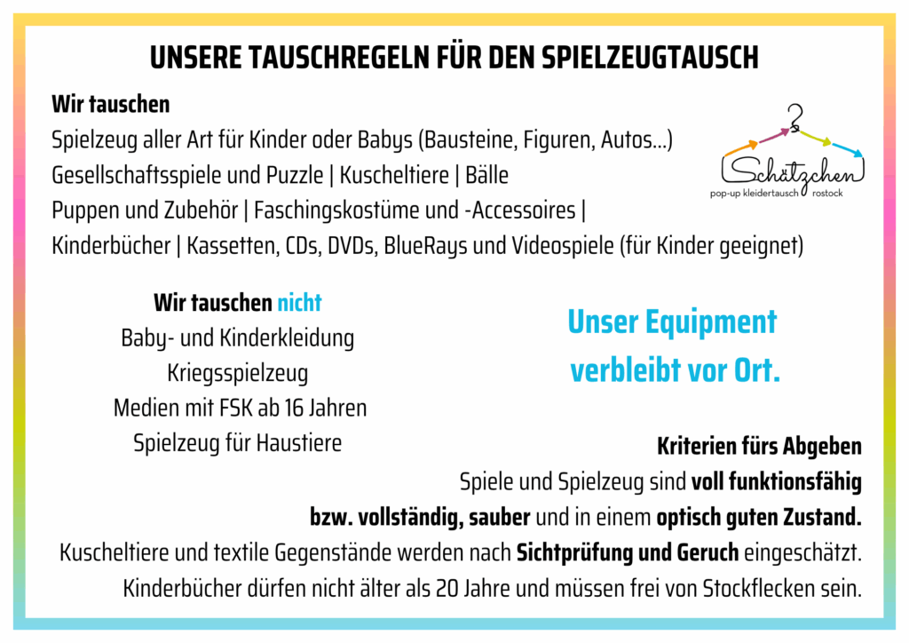 Sppielzeug Tauschregeln quer